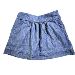 American Eagle Denim Skirt Size 6‎ Blue Cotton Mini Skater Casual